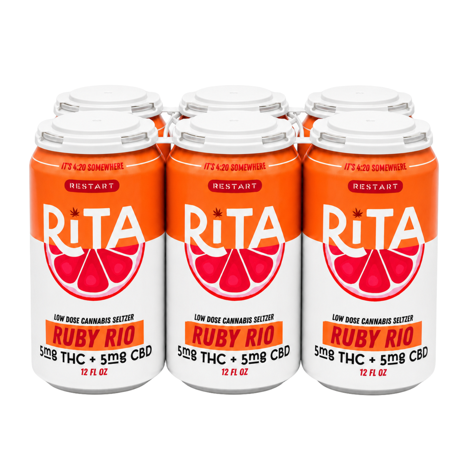 RESTART Rita Delta 9 THC CBD 10MG Cannabis Seltzer Ruby Rio / 6-pk